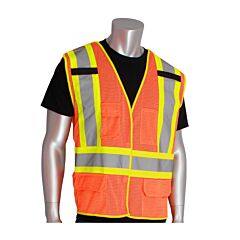 Pip 302-0211-Or/5X Pip Ansi Type R Class 2 And Can/Csa Z96 Two-Tone X-Back Breakaway Mesh Vest, Hi-Viz Orange, Size 5X-Large