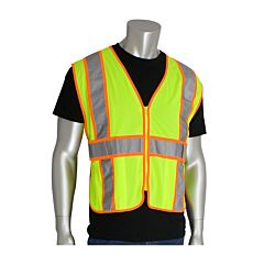 Pip 302-Usv5Ly Ansi Type R Class 2 Expandable Mesh Vest, Two-Tone, Hi-Vis Yellow, 1 Each
