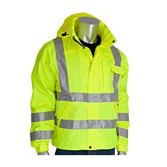 Pip 353-2000-Ly/5X Vizplus Ansi Type R Class 3 Heavy Duty Waterproof Breathable Jacket, Hi-Viz Yellow, Size 5X-Large