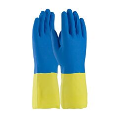 Assurance® 52-3672/L Unsupported Neoprene/Latex Gloves, Flock Lined With Raised Diamond Grip, 19 Mil, Blue, Size Large