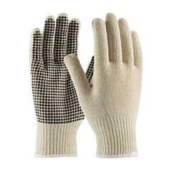 Pip 37-C2110Pd/S Cotton/Polyester Gloves With Pvc Dot Grip, 10 Gauge, Natural, Size Small