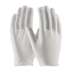 Pip 97-500H Cleanteam Premium, Light Weight Cotton Lisle Inspection Glove With Overcast Hem Cuff - Men'S, White, Size Mens