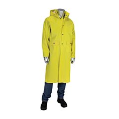 Pip 201-650C/5X Flex Ribbed Pvc 48" Jacket With Hood - 0.65 Mm, Yellow, Size 5X-Large
