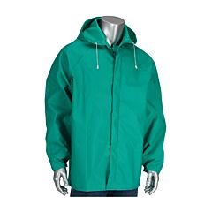 Pip 205-420Jh/S Chemfr Treated Pvc Jacket With Hood - 0.42 Mm, Green, Size Small