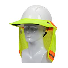 Pip 396-801Fr-Yel Ez-Cool Fr Treated Hi-Vis Hard Hat Visor And Neck Shade, Hi-Viz Yellow