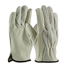 Pip 68-162Sb/M Top Grain Cowhide Drivers, Reg Grd, Split Bk, Wing Thumb, Kevlar Stitch, Pack Of 12 Pairs