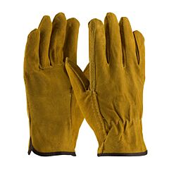 Pip 69-138/L Split Cowhide Drivers, Regular Grade, Golden Brown, Straight Thumb, Pack Of 12 Pairs