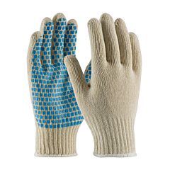 Pip 37-C110B/L Cotton/Polyester Gloves With Pvc Brick Pattern Grip, 7 Gauge, Natural, Size Large