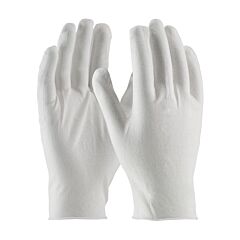 Pip 97-500/10 Cleanteam Premium, Light Weight Cotton Lisle Inspection Glove With Unhemmed Cuff - 10.5", White, Size Mens