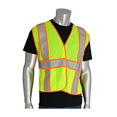 Pip 305-Usv5Frly Ansi Type R Class 2 Fr Treated Mesh Vest, Two-Tone, Expandable Size, Hi-Vis Yellow, 1 Each