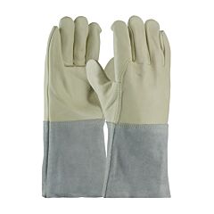 Pip 75-2026/L Mig Tig, Top Grain Cowhide, Leather Gauntlet Cuff, Sewn W/Kevlar, Pack Of 12 Pairs