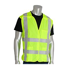 Pip 305-5Pvfrly-L/Xl Ansi Type R Class 2 Fr Treated Breakaway Vest, Solid, Hi-Vis Yellow, Size L/Xl, 1 Each