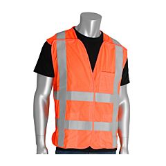 Pip 305-5Pvfror-L/Xl Ansi Type R Class 2 Fr Treated Breakaway Vest, Solid, Hi-Vis Orange, Size L/Xl, 1 Each