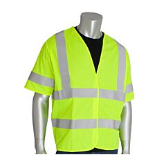 Pip 305-Hssvfrly-L/Xl Ansi Type R Class 3 Fr Treated Vest, Solid, Hi-Vis Yellow, Size Lg/Xl, 1 Each