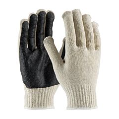 Pip 36-110Pc-Bk/Xs Regular Weight Cotton/Polyester Gloves With Pvc Palm Coated Grip, Natural, Size X-Small