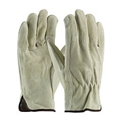 Pip 69-134/Xl Split Cowhide Leather Drivers, Regular Grade, Tan, Straight Thumb, Pack Of 12 Pairs