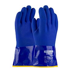 Pip 58-8658Dl/Xxl Procoat Sandy Coated Blue Pvc Glove W/ Detachable 7G Terry Liner, 12"L, Pack Of 12 Pairs