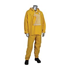 Pip 205-375Fr/8X Hydrofr Pvc Jacket With Hood And Bib Overalls - 0.33 Mm, Yellow, Size 8X-Large