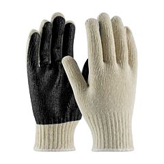 Pip 37-C110Pc-Bk/S Cotton/Polyester Gloves With Pvc Palm Coating, 7 Gauge, Natural, Size Small