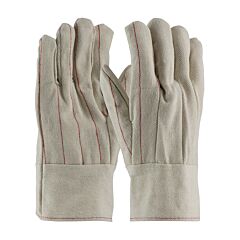 Pip 92-918Bt Cotton Canvas Double Palm Gloves With Nap-In Finish, Band Top, Natural, Size Men'S