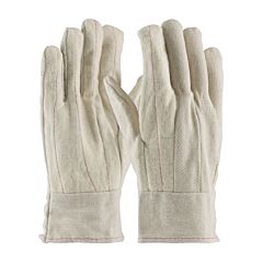 Pip 92-918Bto Cotton Canvas Double Palm Gloves With Nap-Out Finish, Band Top, Natural, Size Men'S
