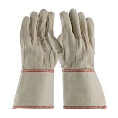 Pip 92-918G Cotton Canvas Double Palm Gloves With Nap-In Finish, Gauntlet Cuff, Natural, Size Men'S