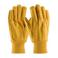 Pip 93-568 Economy Grade Chore Gloves With Single Layer Palm, Single Layer Back And Nap-Out Finish, Knit Wrist, Gold, Size Men'S