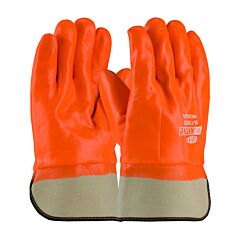 Pip 58-7305 Supported Pvc, Foam Lined, Hv Orange, Smooth, Sc, Pack Of 12 Pairs