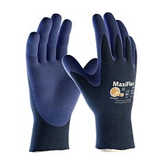 Maxiflex® Elite™ 34-274/Xs Ultra Lightweight Seamless Knit Nylon Gloves, Nitrile Coated Microfoam Grip On Palm & Fingers, Touchscreen, Blue, Size X-Small