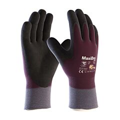 Maxidry® Zero™ 56-451/S Seamless Knit Atg Nylon Gloves With Thermal Lining And Double-Dipped Nitrile Microfoam Grip On Full Hand, Purple, Size Small