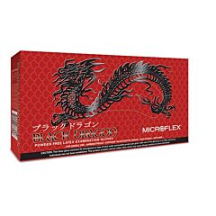 Microflex Bd-100L-Xl Black Dragon Latex Exam Gloves, Powder Free, X-Large