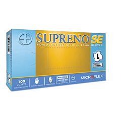 Microflex Su-690-M Supreno Se Nitrile Gloves, Powder Free, Heavy Duty Exam Medium Blue