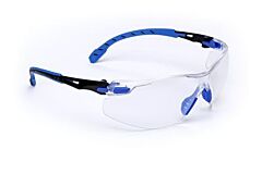3M S1101Sgaf Solus 1000-Series Safety Glasses, Black/Blue Frame, Clear Scotchgard, Anti-Fog Lens, 1/Pair