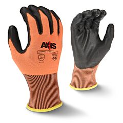 Radians Rwg557Xl Axis Gloves Ansi Cut A4 High Tenacity Nylon With Pu Palm, Size X-Large