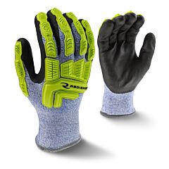 Radians Rwg604Xl Cold Weather Gloves Ansi Cut A4, Terry Acrylic Inner Shell, 2 Ply Hppe Outer Shell, Tpr Overlays, Nitrile Palm, Size X-Large