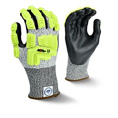 Radians Rwgd110M Axis D2 Gloves Ansi Cut A4 Dyneema Diamond With Black Foam Nitrile Palm And Tpr Overlays, Size Medium