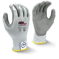 Radians Rwgd101L Axis D2 Gloves Ansi Cut A3 Dyneema Diamond With Gray Pu Palm, Size Large