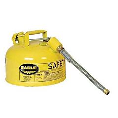 Eagle U2-11-Sx5Y 1 Gallon Safety Can Yellow - With 5/8" O.D. Flex Spout