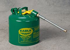 Eagle U2-51-Sx5G 5 Gallon Safety Can Green - With 5/8" O.D. Flex Spout