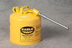 Eagle U2-51-Sy 5 Gallon Safety Can Yellow - With 7/8" O.D. Flex Spout