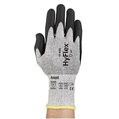 Ansell Hyflex 11-435 Cut-Resistant Gloves, Black/Heather Gray, Size 11