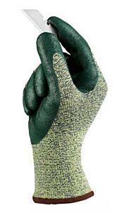 Ansell Hyflex 11-511 Nitrile Palm Coated Gloves, Size 10, Green/Yellow