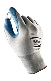 Ansell Hyflex 11-518 Polyurethane Palm Coated Cut Resistant Gloves, Blue/Gray, Size 11