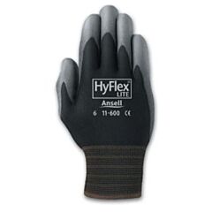 Ansell 11-600-6B Hyflex Ultra Lightweight Gloves, Black With Grey Palms, Size 6, Pack Of 12 Pairs