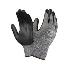 Ansell Hyflex 11-801 Nitrile Foam Palm Coated Gloves, Size 7, Black/Dark Gray