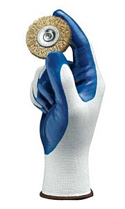 Ansell Hyflex 11-900 Ultralightweight Assembly Gloves, Blue/White, Size 9