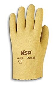 Ansell 22-515 Ksr Multi-Purpose Vinyl-Coated Gloves, Interlock Knit Liner, Yellow, Size 8