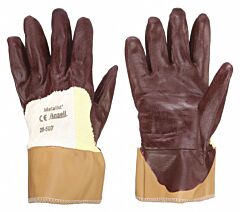 Ansell Activarmr 28-507 Coated Gloves, Nitrile Coated, Size 8, Brown