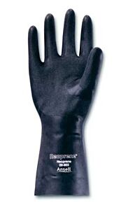 Ansell 29-865 Neoprene Unsupported 18 Mil Gloves, Black, Size 10
