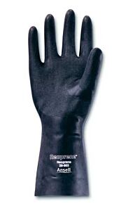 Ansell 29-865 Neoprene Unsupported 18 Mil Gloves, Black, Size 7-7.5